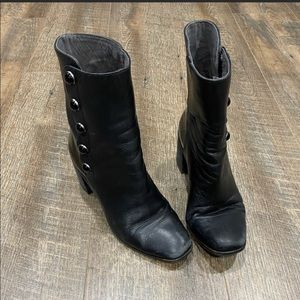 lori goldstein mid shaft stacked heel boots